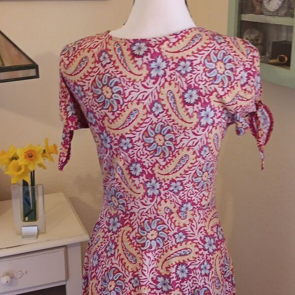 Chaps Cotton Maxi Dress. Coastal Cowgirl, Floral, Maxi - Picture 8 of 14